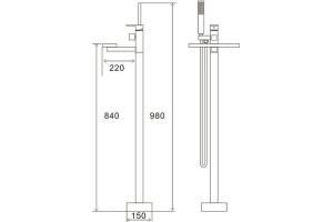 Смеситель Swedbe Spira 4008 напольный - 2