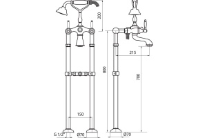 Смеситель Webert Dorian DO720801015 напольный, хром - 2