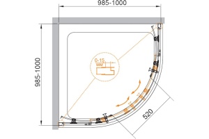 Душевой уголок Cezares ECO-O-R-2-100-C-NERO стекло прозрачное - 2