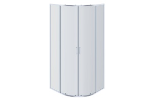 AQ NAA 2142-80 Душевой уголок 1/4 круга, двери раздвижные 800x800x2000, профиль хром, стекло прозрачное