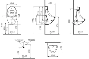 Писсуар подвесной VitrA Arkitekt с сенсорным управлением белый - 3