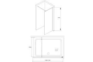Душевая перегородка RGW Walk In WA-002 110х195 профиль хром стекло прозрачное - 3