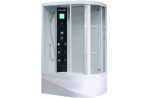 Душевая кабина Orans 130х90 белая стекло прозрачное с гидромассажем