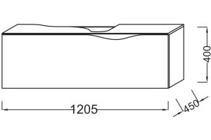 Тумба для комплекта Jacob Delafon Stillness 120 белый лак, с полупьедесталом, смещенная - 3