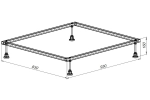 Каркас для поддона Allen Brau 100х90 хром - 2