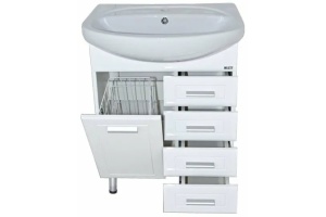 Тумба с раковиной Misty Стелла 65 белая глянцевая - 2