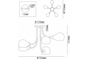Потолочная люстра MyFar Milagros MR1280-5C - 3