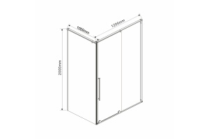 Душевой уголок Vincea Arno 120х100 хром стекло прозрачное - 2