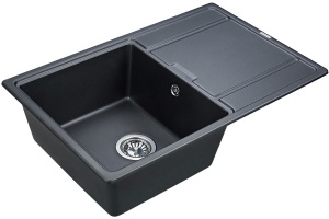 Мойка кухонная Paulmark Flugen PM217850-BLM черный металлик - 2