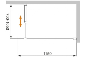 Душевая перегородка Cezares Liberta-L-1-115-C-NERO - 3