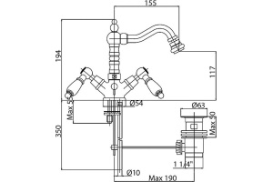 Смеситель Cezares Diamond DIAMOND-BS2-02-Sw для биде - 2