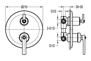 Смеситель для душа Cezares Liberty (LIBERTY-F-VDIM3-01) - 2