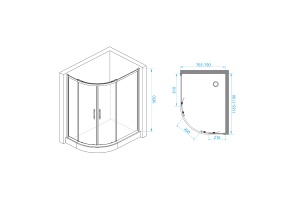 Душевой уголок RGW Passage PA-61 120х80 профиль хром стекло прозрачное - 3