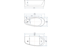 Акриловая ванна Allen Brau Infinity 1 170x80, белая матовая - 2