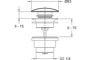 E30536-BGG донный клапан с системой клик - клак (глянцевое золото) - 2