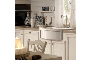 KERASAN Hannah DEVON Раковина керамическая кухонная 600x530x220 мм,без отв под смеситель, без сифона, толщина 30 мм, цвет белый