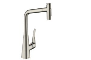 Кухонный смеситель hansgrohe Metris Select M71, 320, с вытяжным душем, 2jet, sBox, 73816800, под сталь