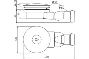Сифон для поддона Cezares CZR-02-90 с гидрозатвором - 3