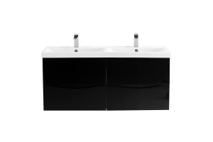 Комплект мебели BelBagno Marino-Cer 120 с двумя чашами черный - 2