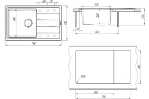 Мойка кухонная Florentina Комби 780 песочная - 3