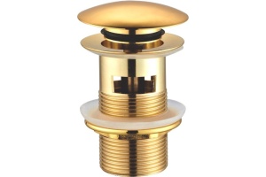 Донный клапан для раковины Creavit SF031G с переливом, золото