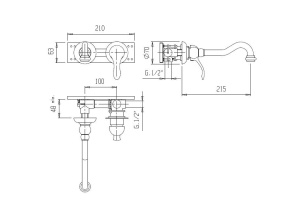 Смеситель для раковины Cezares MARGOT (MARGOT-BLS1-01-Bi) - 2