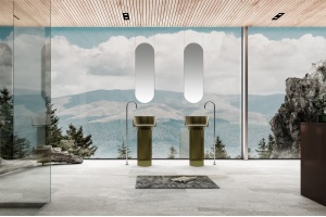 Раковина отдельностоящая прозрачная ABBER Kristall AT2702Vesuvian-H оливковая - 2