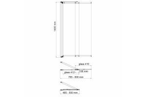 Шторка на ванну Wasserkraft Main 80х140 профиль хром стекло прозрачное - 3