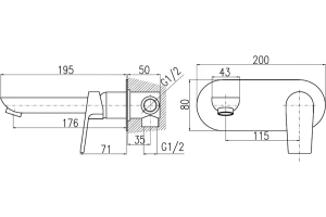 Смеситель для раковины Rav Slezak Colorado черный матовый - золото - 2