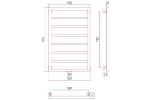 Полотенцесушитель водяной ДР КАНЦЛЕР 800х500 (Без покрытия) - 3