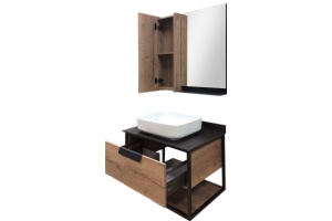 Зеркало-шкаф Comforty Кёльн 75 дуб темный - 3