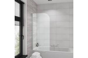 Шторка на ванну Grossman 70 GR-100/1 профиль Хром стекло прозрачное - 2