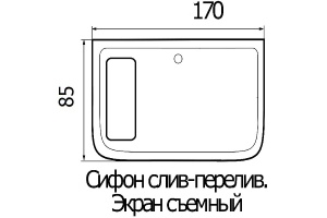 Ванна акриловая прямоугольная River Wemor 170/85/55 S (10000005548) - 3