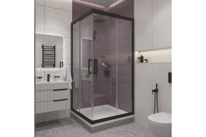 Душевой уголок STWORKI Дублин 100x100 см профиль черный матовый