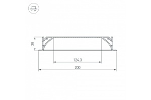 Профиль с рассеивателем Arlight ARH-POWER-W200-F-2000 ANOD 027916 - 2