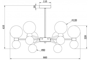 Люстра на штанге Freya Bony FR5394CL-12BS - 2