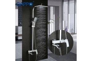 Душевая система Gappo, излив является переключателем на лейку белый/хром G2407-8 - 2