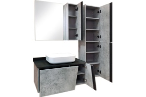 Зеркало-шкаф Comforty Эдинбург 90 бетон светлый - 3