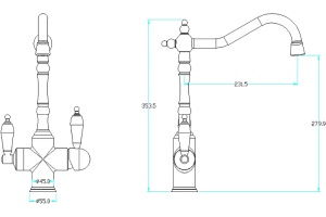Смеситель для кухни Boheme Medici бронза - 2