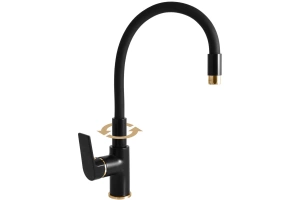 Смеситель для кухни Rav Slezak Colorado с гибким изливом черный матовый - золото - 2