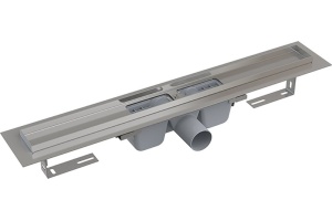 Водоотводящий желоб с порогами для перфорированной решетки горизонтальный сток, 650 мм, APZ1S-650