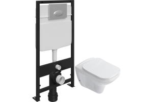 Комплект Унитаз подвесной STWORKI Дублин SETK3504-0605 с микролифтом + Система инсталляции для унитазов EWRIKA ProLT 0026-2020 с кнопкой смыва 0050 хром матовый