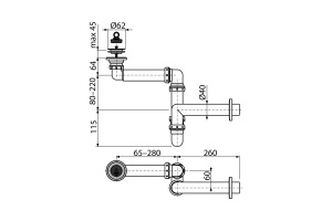 Сифон для умывальников пристенный экономящий пространство AlcaPlast - 2