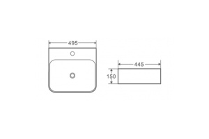 Раковина накладная Weltwasser WW ELBACH 2237 49 белый (10000004580) - 2