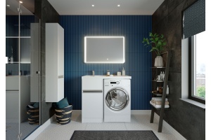 Тумба с раковиной Aquaton Лондри 40/Раковина Лондри 105 левая, бел.