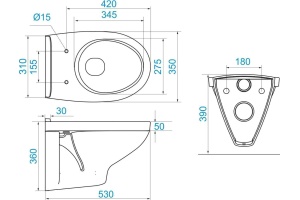 Унитаз подвесной Santek Бореаль 1WH301977 сиденье дюропласт - 2