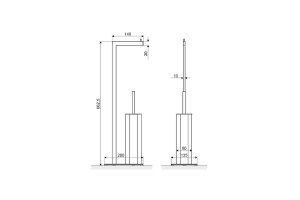 Ершик для унитаза напольный Excellent Riko хром - 3