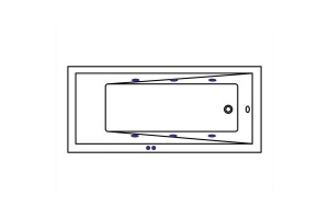 Акриловая ванна Whitecross Wave 170х70 белая золото с гидромассажем - 2