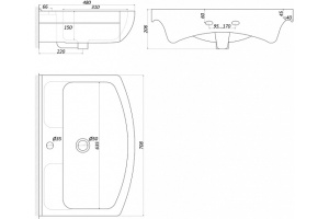Мебельная раковина Misty Изео 70 белая - 3