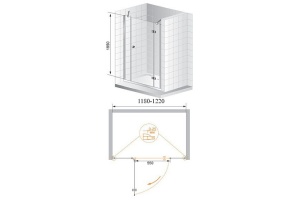 Душевая дверь Cezares Verona 120 хром стекло прозрачное - 2